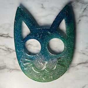 Cat keychain self defense (Mermaid Teal) -NEW